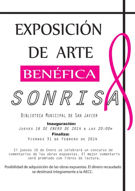 Exposición y venta de obras, en la biblioteca, a beneficio de la lucha contra el Cáncer