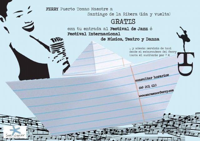 El público procedente de La Manga podrá viajar gratis en ferry para asistir a los festivales de San Javier