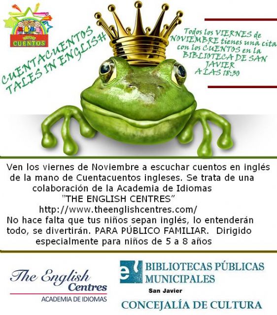 La biblioteca ofrece un ciclo de cuentacuentos en inglés los viernes de noviembre