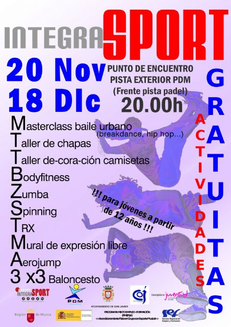El IntegraSport joven convoca una nueva cita nocturna en el polideportivo municipal  para el viernes 20 de noviembre