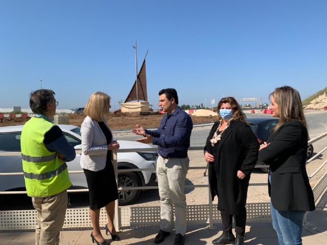 Fomento destaca el avance de las obras de construcción del nuevo enlace en la rotonda de Pozo Aledo
