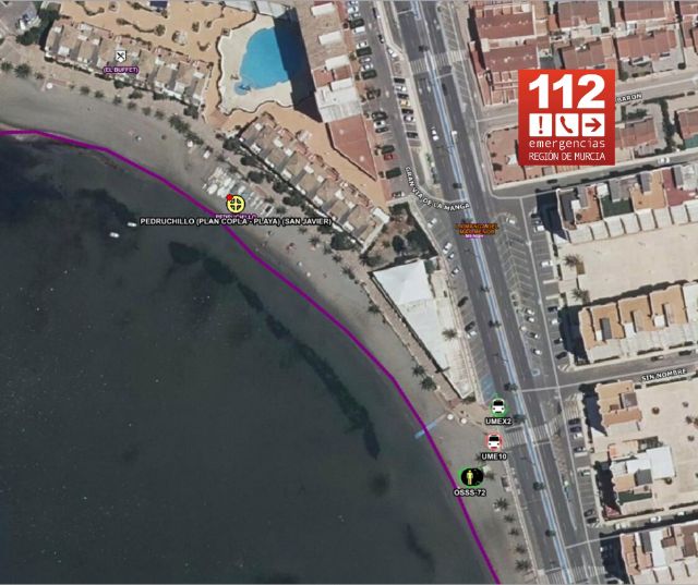 Rescatan a un bañista que ha sufrido síndrome de inmersión en la playa del Pedruchillo