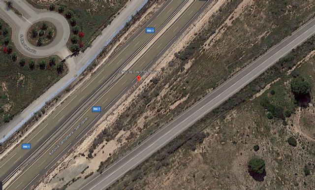 Aparatoso accidente en la RM-1 a la altura de la pedanía El Mirador