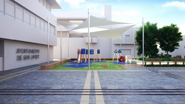 La plaza de España tendrá más vegetación, más sombra y una zona de juegos infantil
