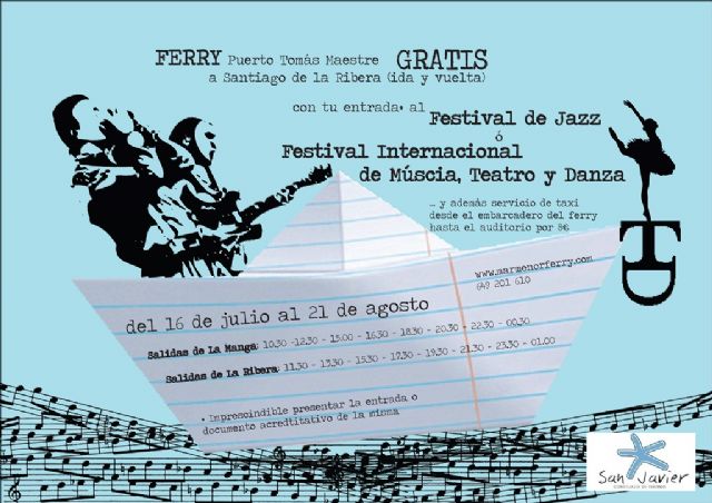 Ferry gratuito para ir desde La Manga a los festivales de San Javier