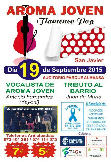 Concierto de flamenco pop de aroma jove a beneficio de AFIBROMAR