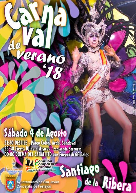 El Carnaval de Verano llenará de brillo y música el paseo marítimo de Santiago de la Ribera mañana sábado