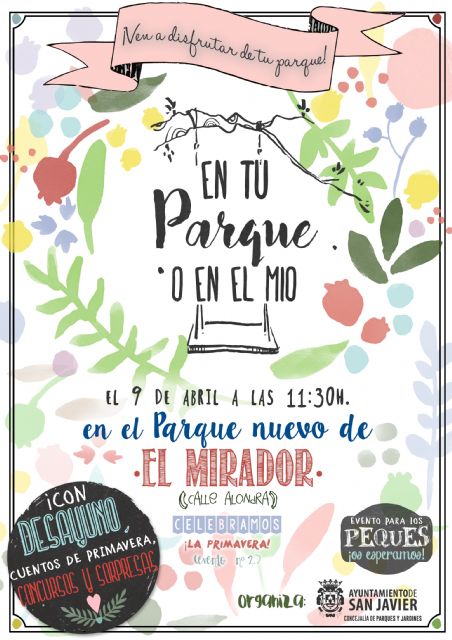 La campaña 'En tu parque o en el mío' se va al parque de El Mirador el próximo 9 de abril