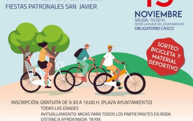 Vuelve la fiesta de la bicicleta con la Marcha Ciclista Popular Fiestas de San Javier