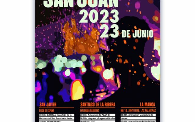 San Javier celebra San Juan con hogueras , fuegos artificiales y música