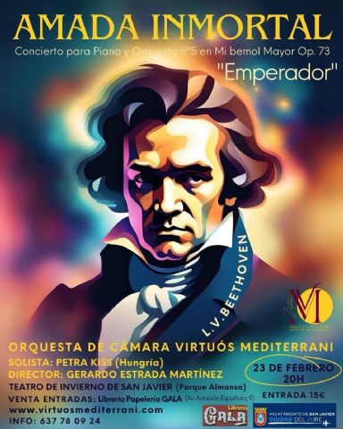 La Orquesta Vituós Mediterrani trae a San Javier el preestreno de su concierto para piano de Beethoven 'Amada Inmortal'