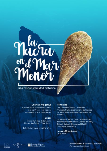 El museo municipal de San Javier acoge una charla sobre el estado de las poblaciones de Nacra del Mar Menor