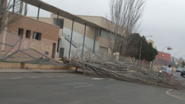 Fuerte temporal de viento en San Javier