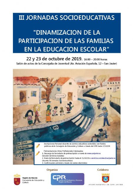 Las III Jornadas Socieducativas de San Javier estarán dedicadas a la participación de las familias en la educación escolar
