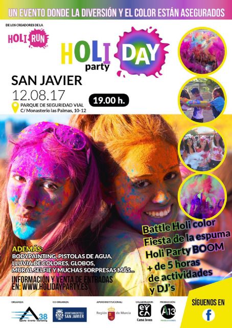 El Holiday Party llega a San Javier el 12 de agosto  con mucho color, espuma, diversión y música