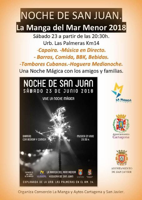 La Noche de San Juan se celebrará en las playas de Santiago de la Ribera y La Manga
