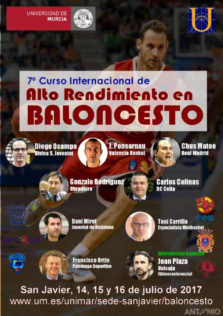 San Javier acoge la 7ª edición del Curso Internacional de Alto Rendimiento en Baloncesto