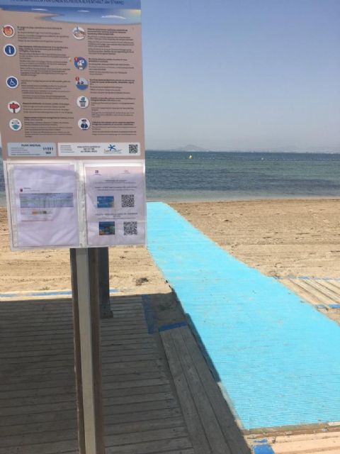 El Ayuntamiento de San Javier certifica 14 playas con el sello 'Safe Tourism' que concede el Instituto para la Calidad Turística Española frente a la COVID-19